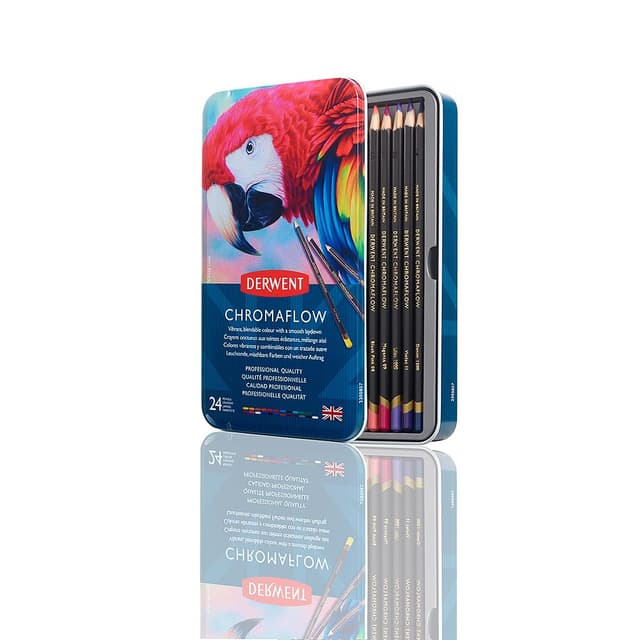 🎨 Derwent Chromaflow Buntstifte 24er Set in Metallbox - Professionelle Qualität