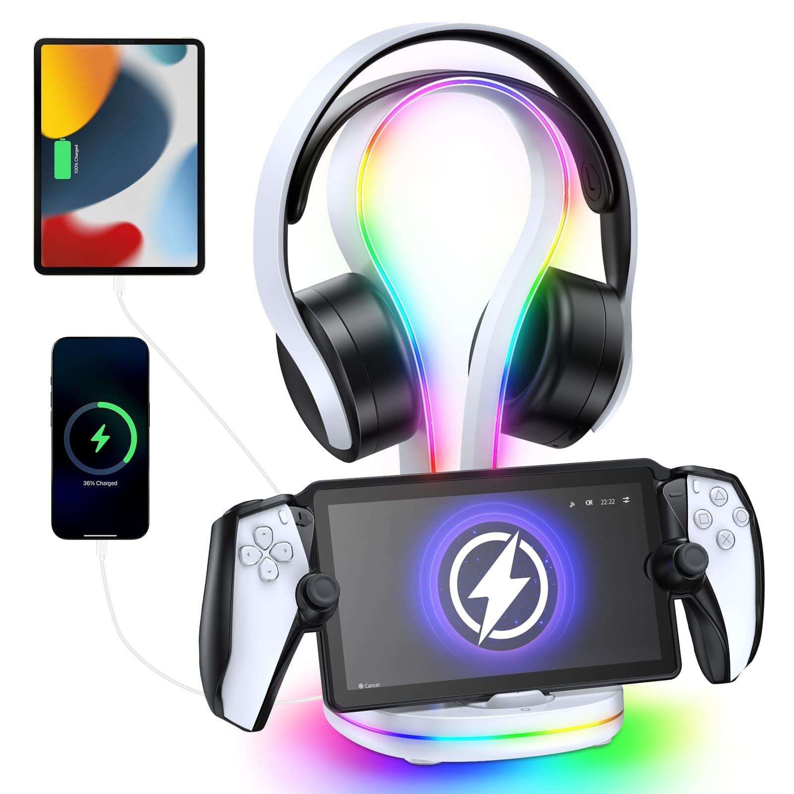 🎮 Ladestation für Playstation Portal & Headset Halterung für PS5 Kopfhörer 🎧