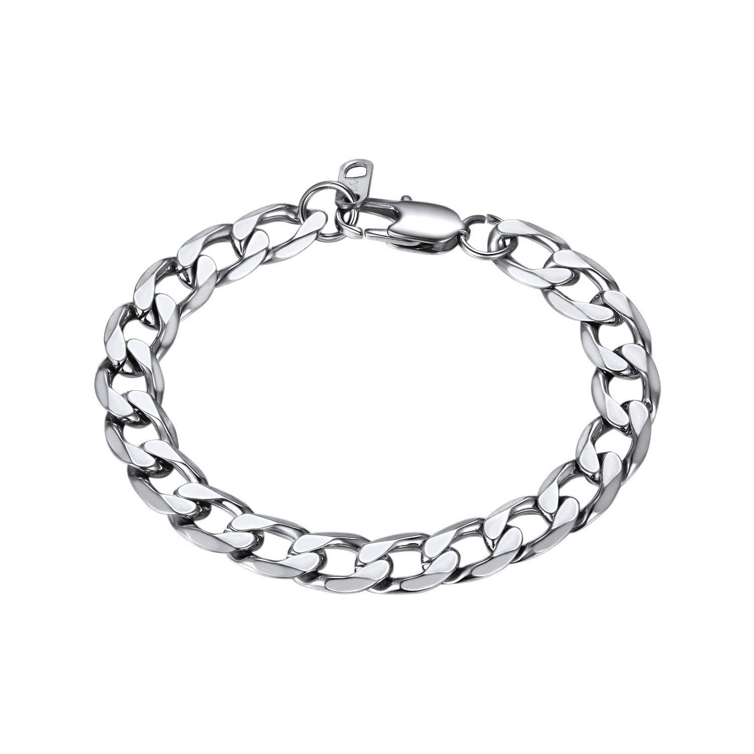 Bandmax Schlichte Armkette für Damen Herren - Panzerkette-silber 21.0cm 🎁