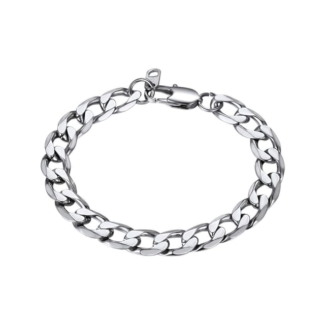 Bandmax Schlichte Armkette für Damen Herren - Panzerkette-silber 21.0cm 🎁