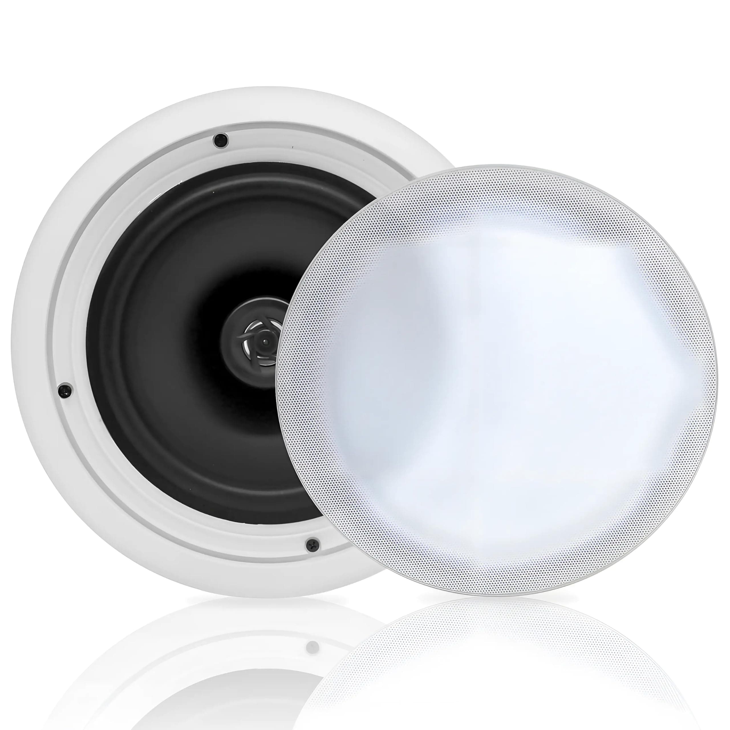 Pyle 20cm Einbaulautsprecher mit Flach Woofer - Deckenlautsprecher 250W - Weiß