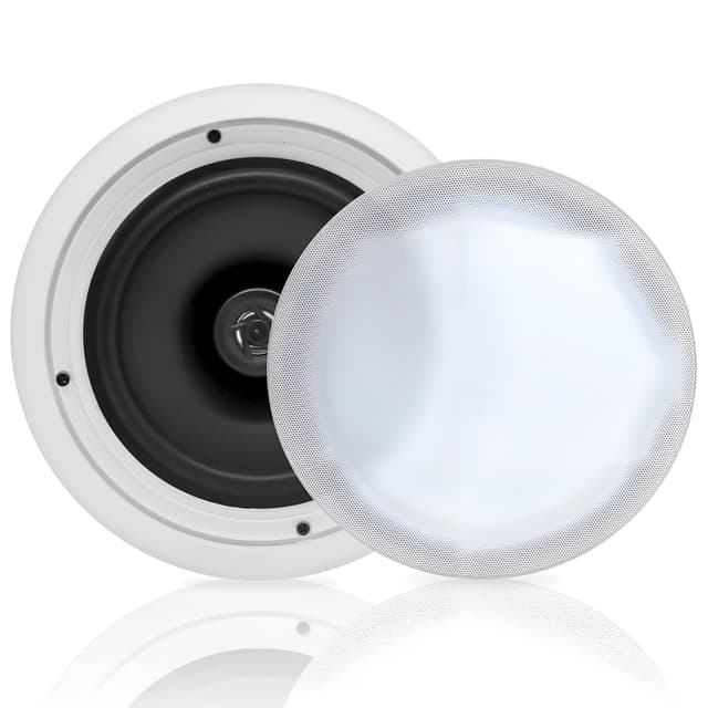 Pyle 20cm Einbaulautsprecher mit Flach Woofer - Deckenlautsprecher 250W - Weiß
