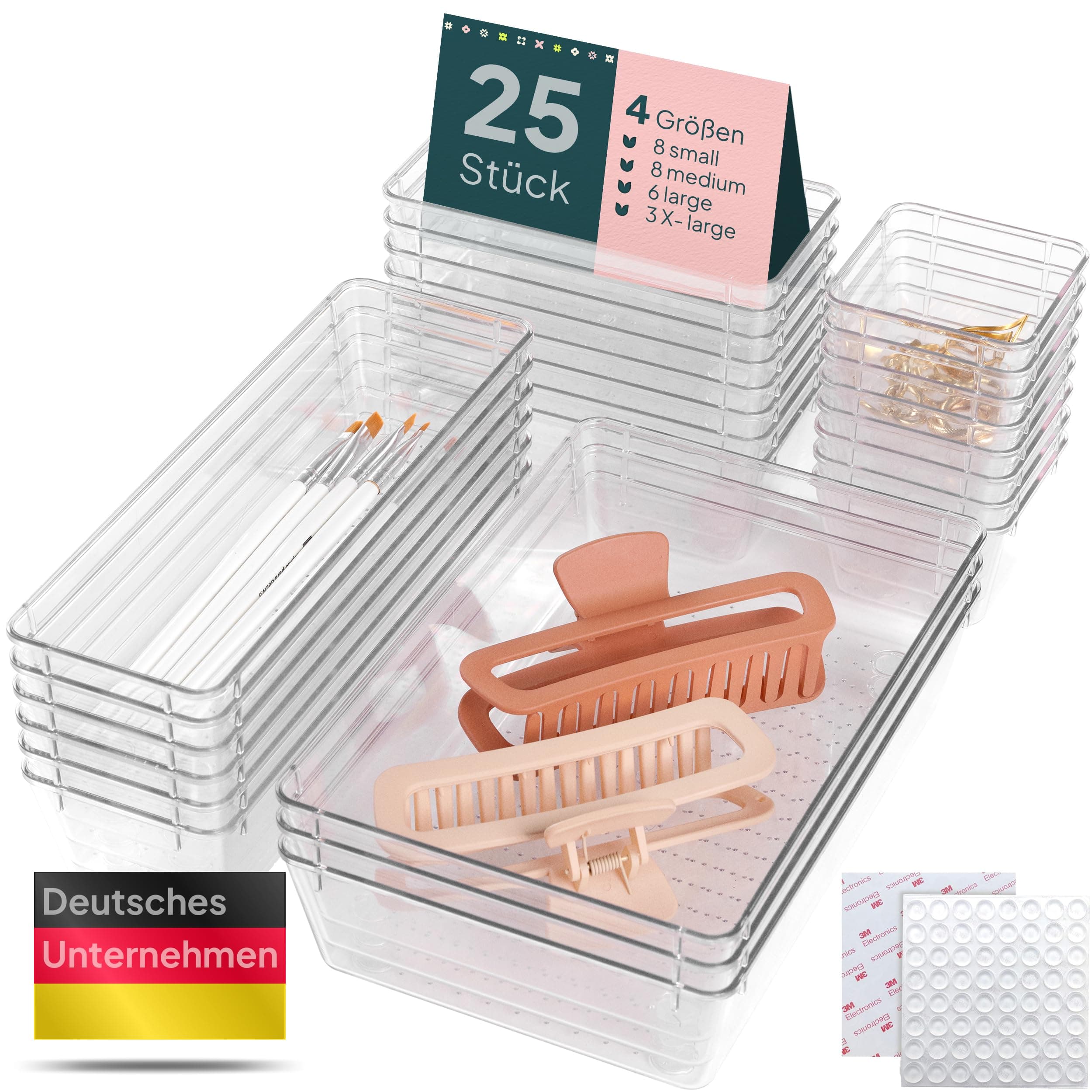 🌟 UandU Schubladen Organizer 25er Set - Hochwertiges Ordnungssystem 🌈