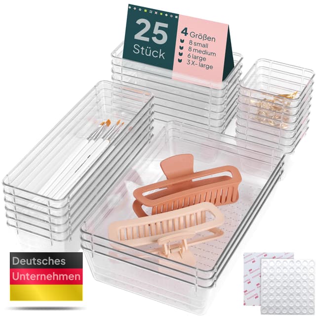 🌟 UandU Schubladen Organizer 25er Set - Hochwertiges Ordnungssystem 🌈