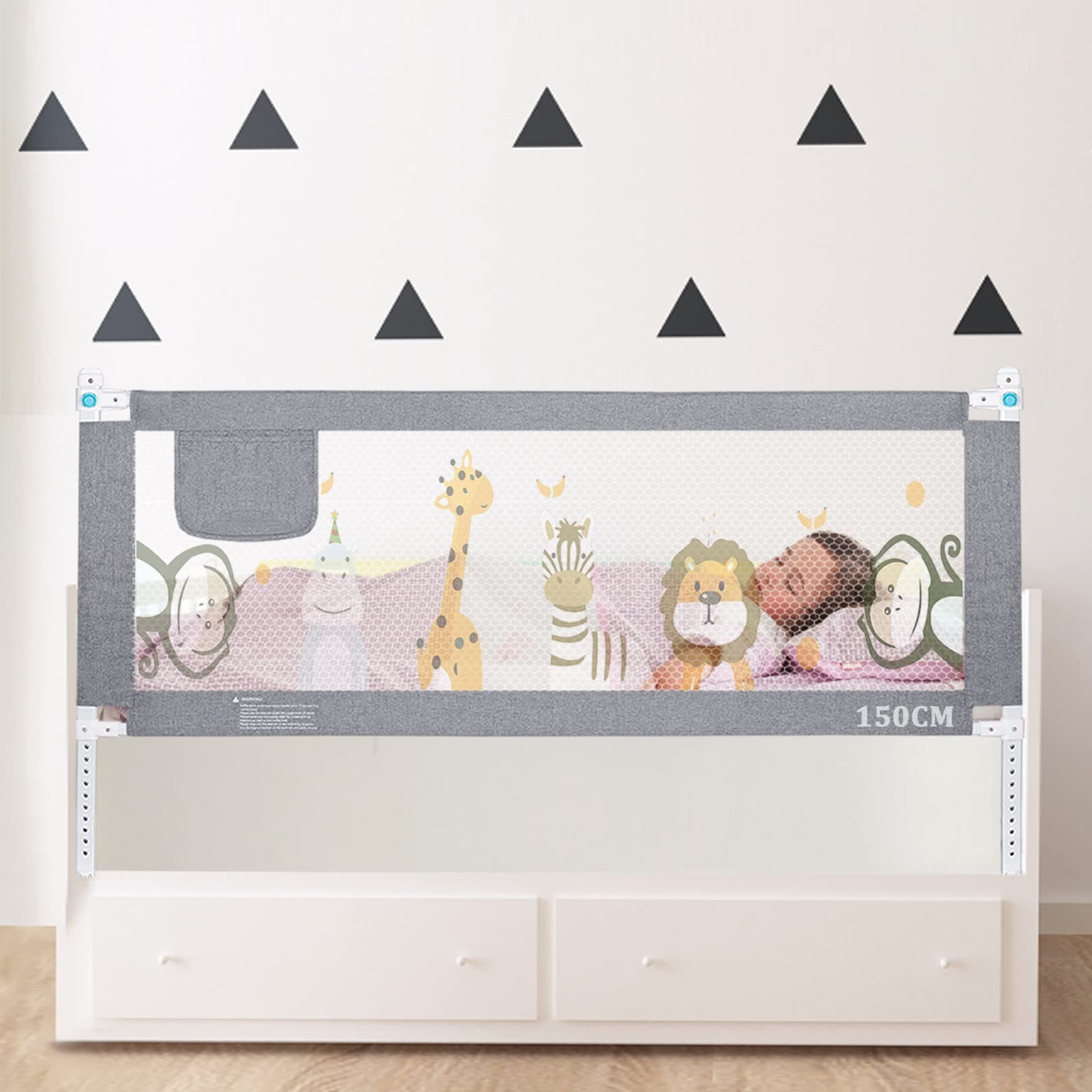 Sentasi Rausfallschutz Kinderbett 150CM mit Tierischen Patterns 💕