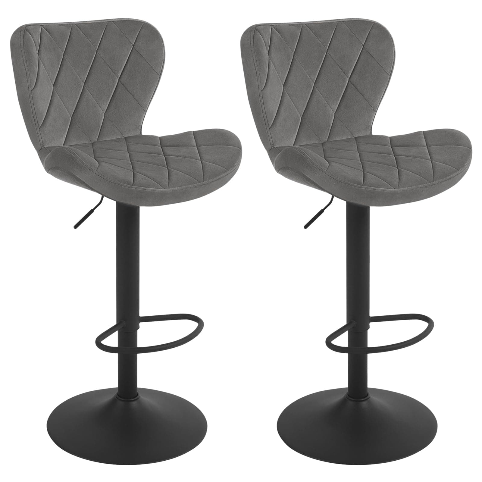 🪑🌟 WOLTU Barhocker 2er Set | Barstuhl höhenverstellbar | Drehhocker 360° | Hocker mit Rückenlehne Fußstütze | Bistrostuhl ergonomisch