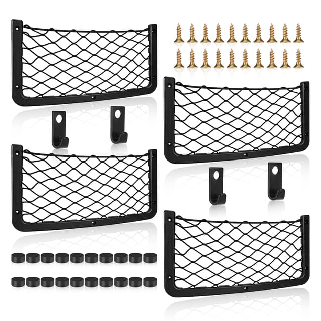 🚗🔥 4 Stück Auto Aufbewahrungsnetz Kofferraum Organizer - Deal!