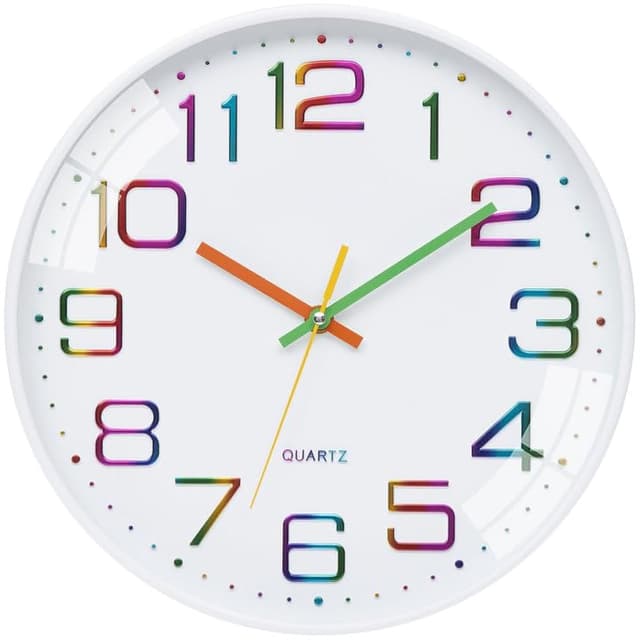 🕒 ACCSHINE Wanduhr Kinder Ohne TickgeräUsche Lautlos 30cm Modern Quarz Groß Batterie Betriebene Stereo Wanduhr