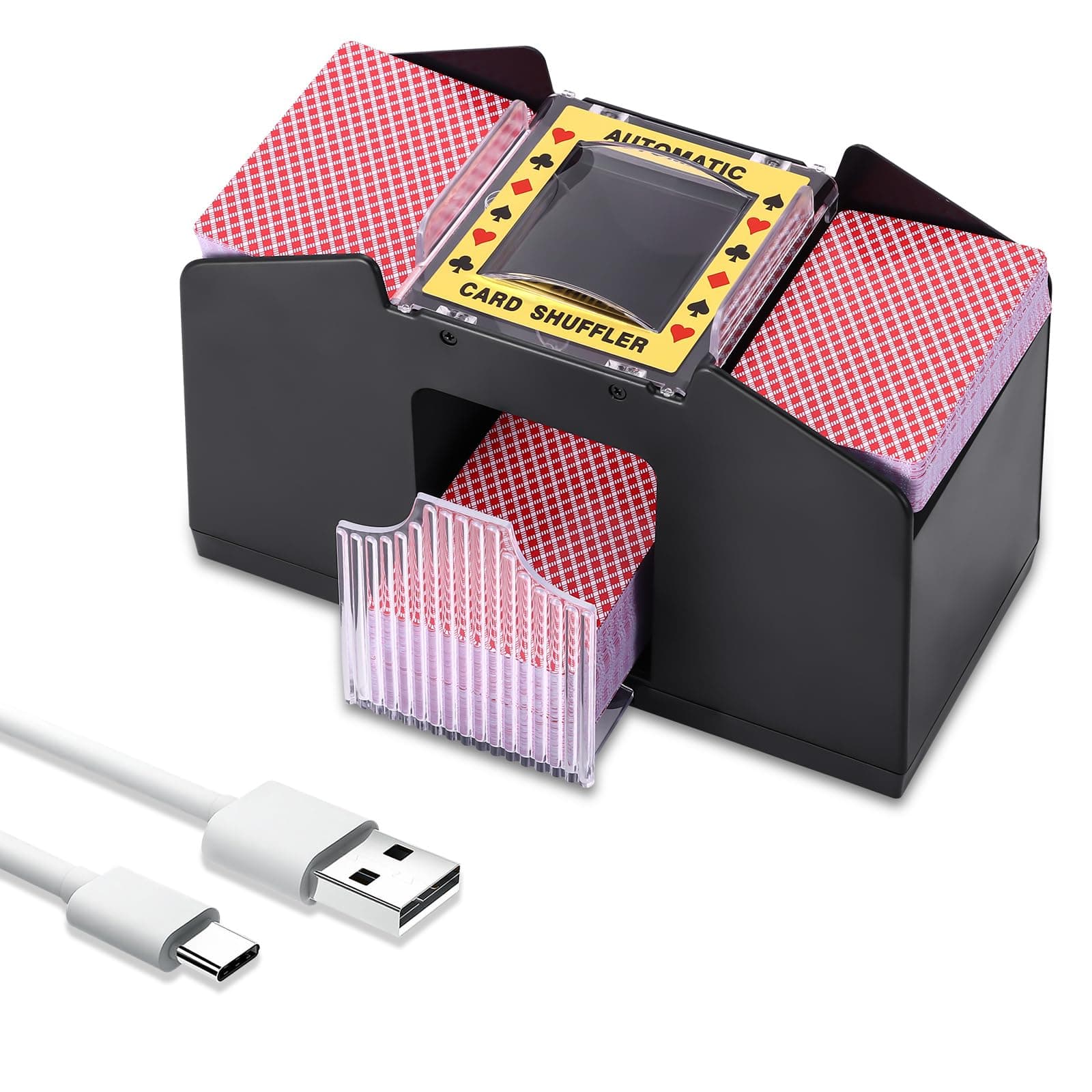 Miawtro Automatischer Kartenmischer Für 2/4 Decks 🎲🔋 Elektrische Kartenmischmaschine