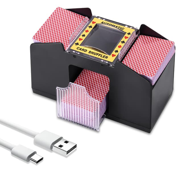 Miawtro Automatischer Kartenmischer Für 2/4 Decks 🎲🔋 Elektrische Kartenmischmaschine