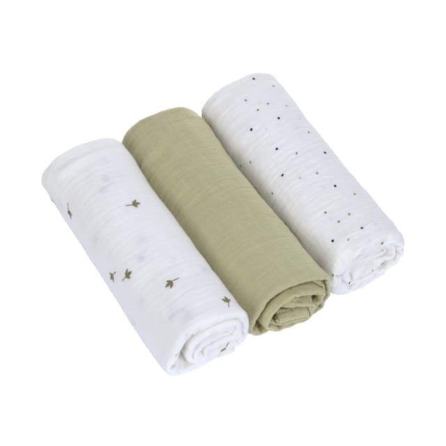 👶 LÄSSIG Baby Puckdecke Spuckdecke Pucktuch Mulltuch 3er Set 85x85 cm 🌿