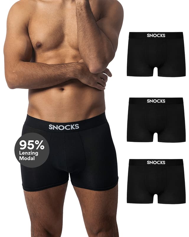 🌟 Super Deal! Snocks Premium Boxershorts Herren aus weichem Lenzing Modal (3er Pack) 🩳