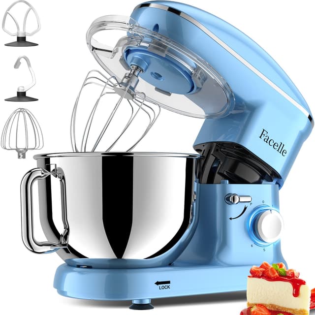 Facelle Küchenmaschine 1500W mit 6,2L Edelstahl Schüssel 🍰