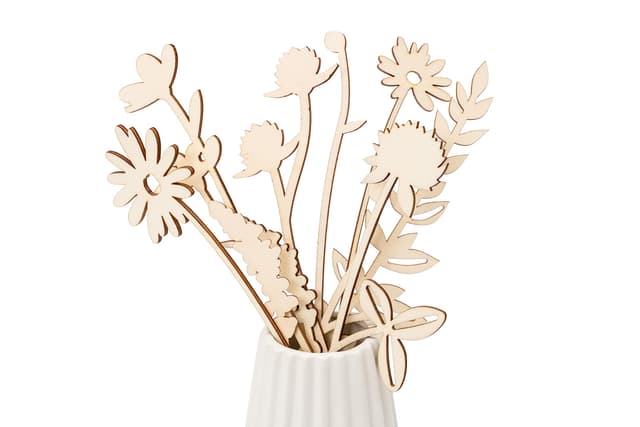 🌼🌿 Generisch Holz Blumenstrauß Set 1-10 Stk. Wildblumen 20-30cm 🌿🌼