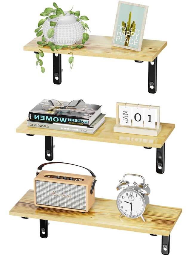 EKNITEY Schweberegale rustikal Holz Metall - Schweberegal Wand Regal mit Vintage hängeregal 🌿🏡