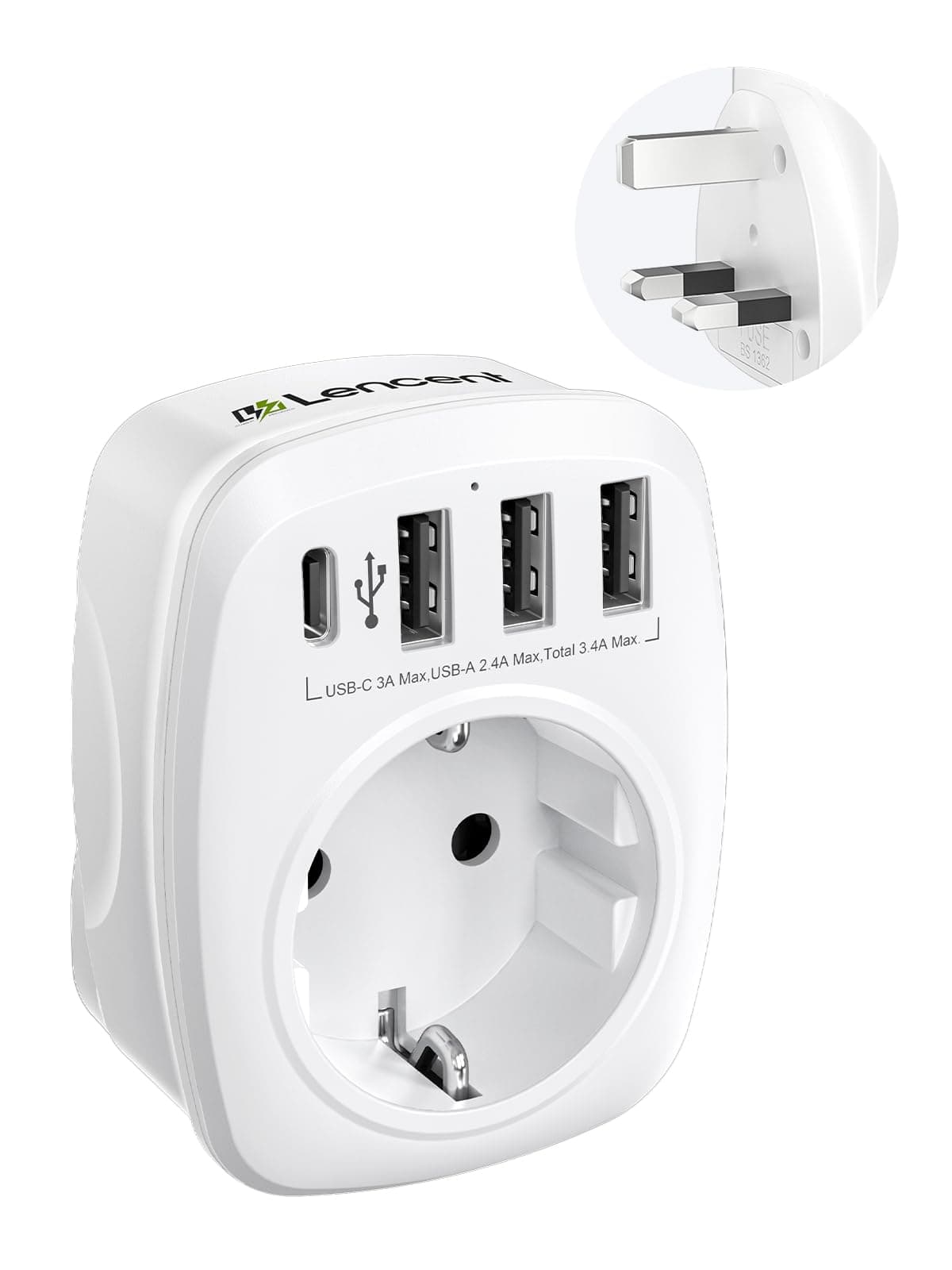 LENCENT Adapter England Deutschland Stecker, EU auf UK 🌍🔌