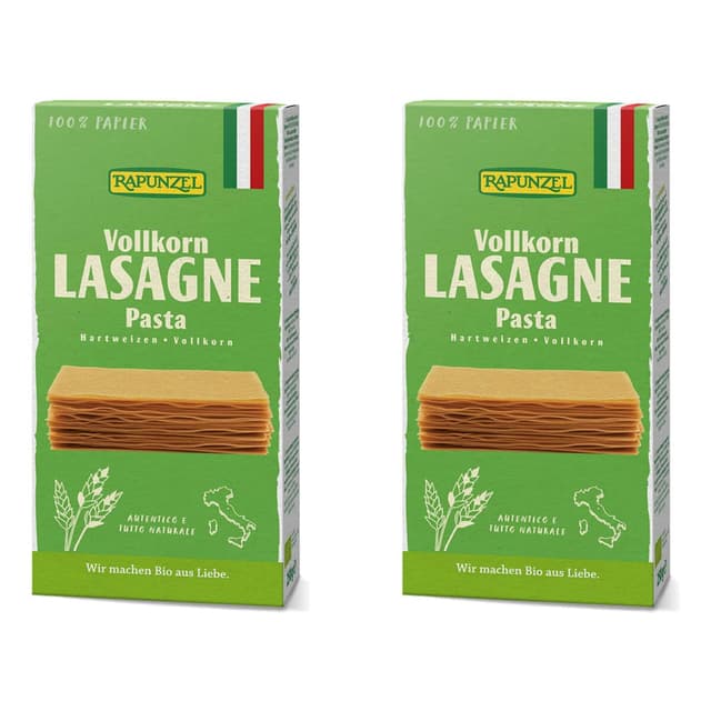 🌾🍝 Mega Deal: Rapunzel Lasagne-Platten Vollkorn, 2er Pack (2 x 250 g) - Bio 250 g (2er Pack) 🍝🌾