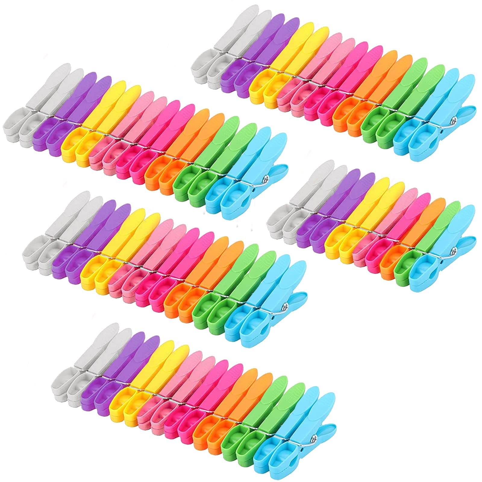 🌈 MUFEKUM Wäscheklammern, 72er Set Premium Wäscheklammer Kunststoff für Wäscheleine