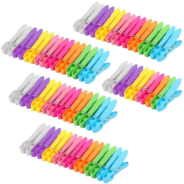🌈 MUFEKUM Wäscheklammern, 72er Set Premium Wäscheklammer Kunststoff für Wäscheleine