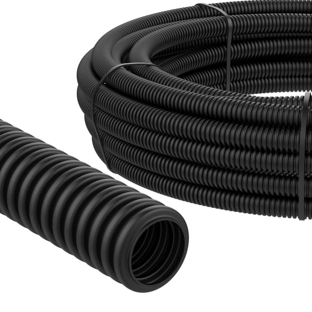 🔌🌿 AUPROTEC Wellrohr ungeschlitzt 10m - Kabelschutzschlauch schwarz