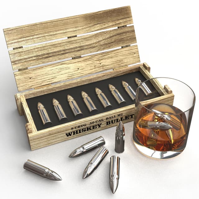 Bullet Eiswürfel Edelstahl - Whisky-Steine Geschenkset für Männer 🥃