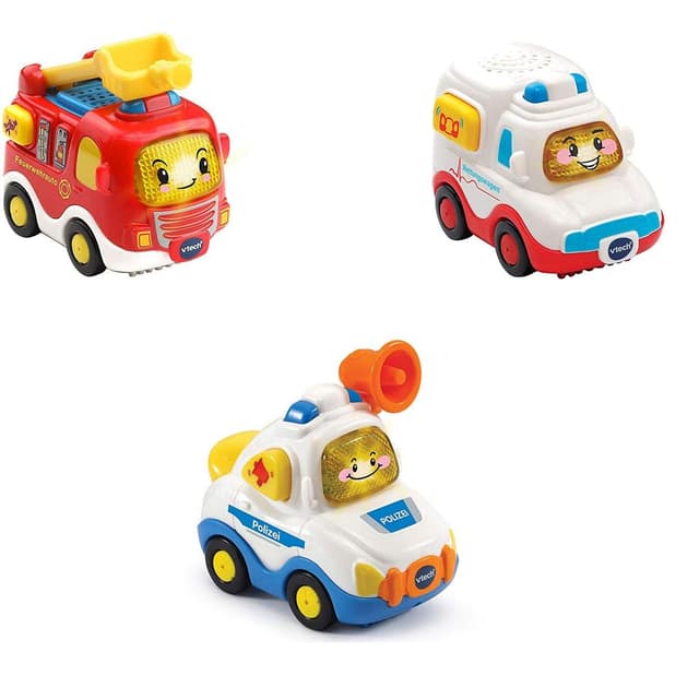 🚒🚑🚓 Vtech 80-242104 TUT TUT Baby Flitzer - 3er Set Einsatzfahrzeuge