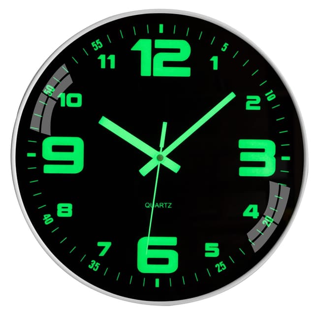 🕒 VIVILINEN Leuchtende Wanduhr mit Großen Zahlen - Batteriebetriebene Lautlos Hängeuhr
