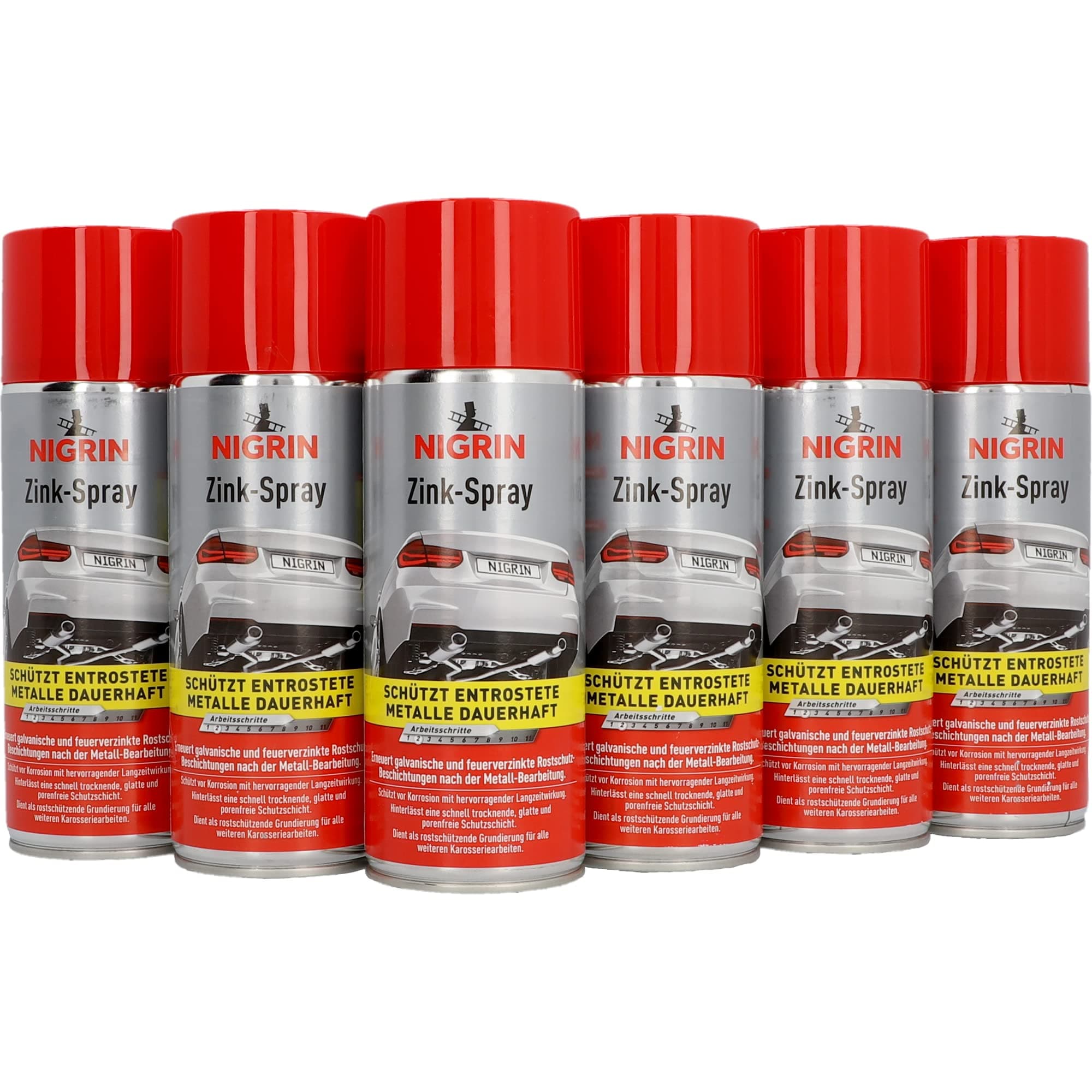 🔧🔩 NIGRIN Zinkspray, 6 x 400 ml - Langanhaltender Rostschutz! 🔩🔧