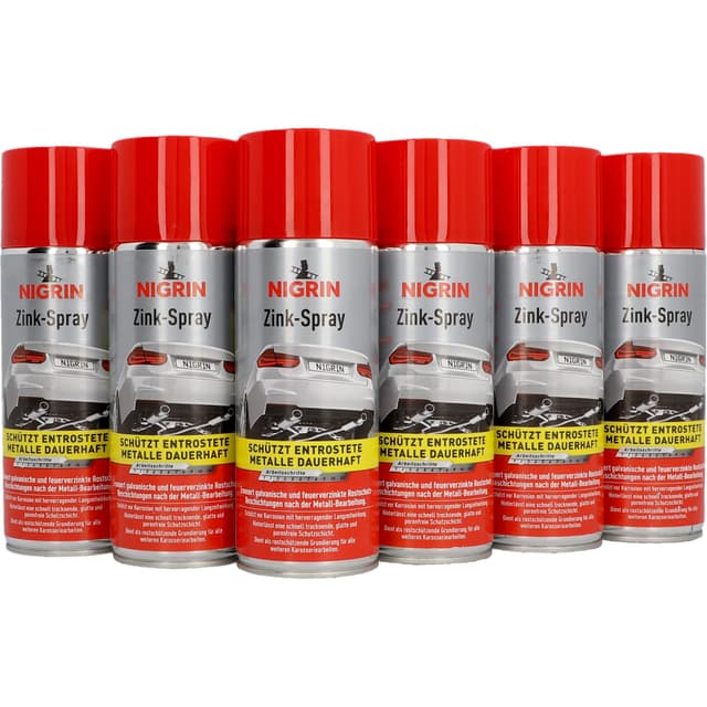 🔧🔩 NIGRIN Zinkspray, 6 x 400 ml - Langanhaltender Rostschutz! 🔩🔧