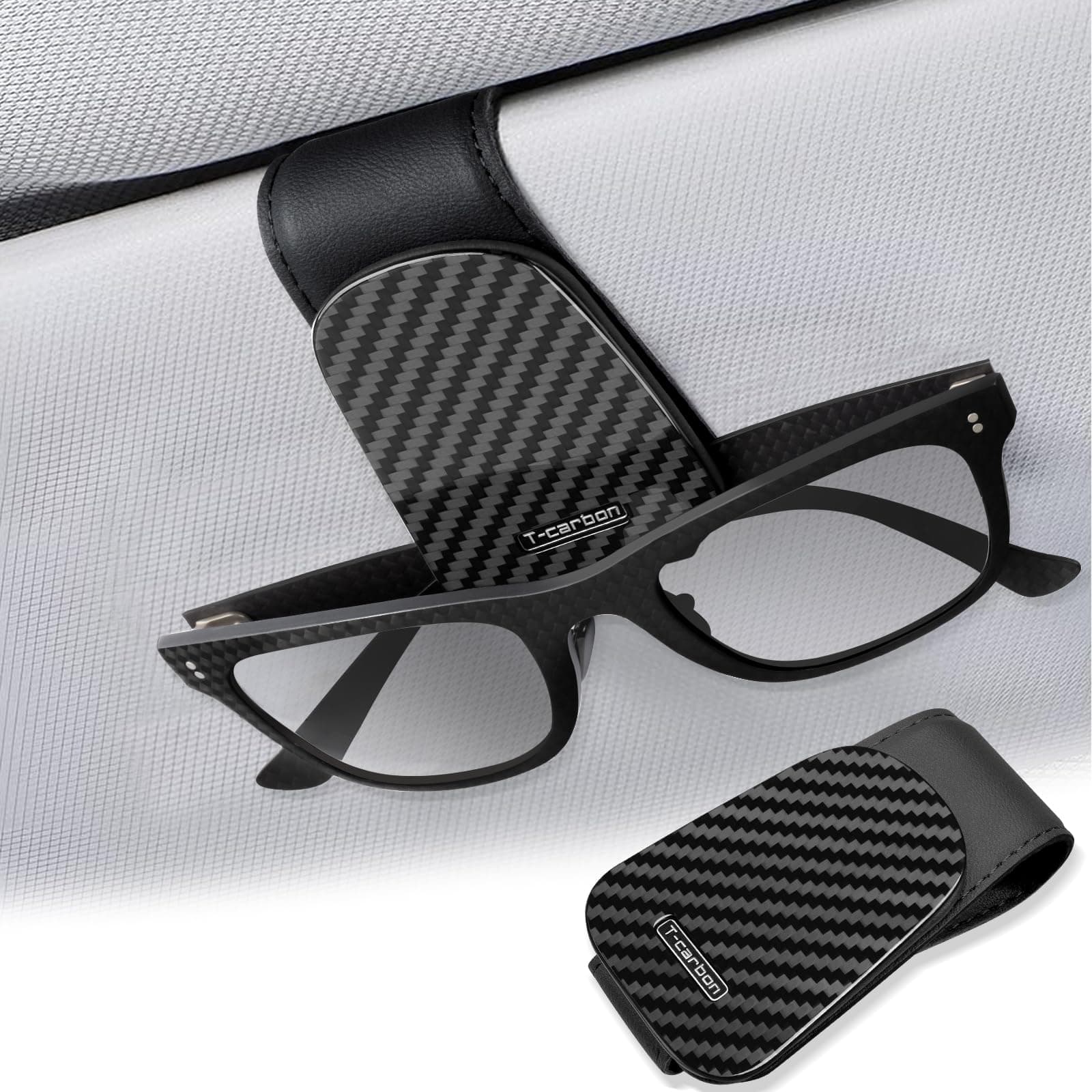 🕶️ T-carbon Brillenhalter für Auto Sonnenblende 🚗