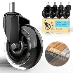 WEWILL Bürostuhl Rollen Stuhlrollen bis 300 kg Schreibtischstuhl Gummirollen Hartbodenrollen 🪑 Angebot bei HelloDeals