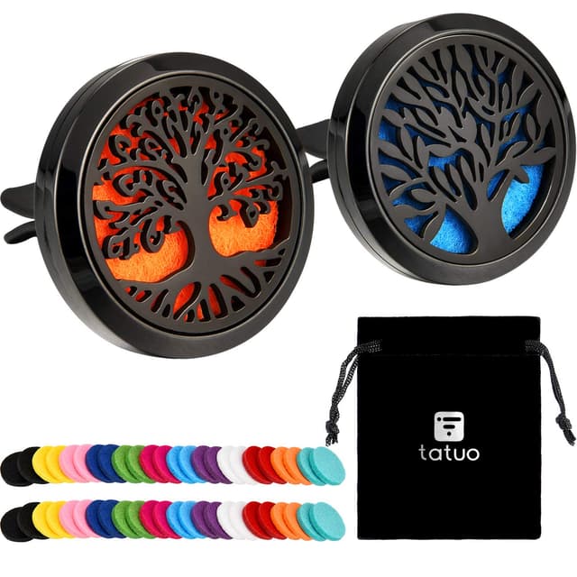 🌲🚗 Tatuo 2 Stücke 316L Edelstahl Auto Aromatherapie Ätherisches Öl Diffusor Lufterfrischer Entlüftungs Clip