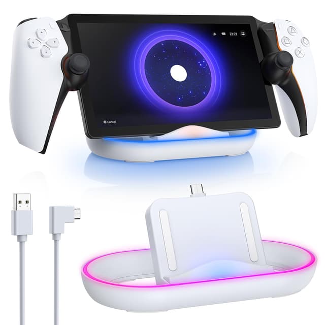 FYOUNG Ladestation für Playstation Portal Remote Player mit Lichteffekt - PS5 Zubehör 🎮🌈