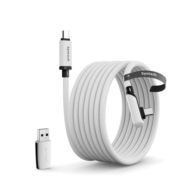 🎮🔗 Syntech 5m Link Kabel für Oculus/Meta Quest 3/Quest 3S/Quest2/Pro/Pico 4 und PC/SteamVR - Weiß 5M