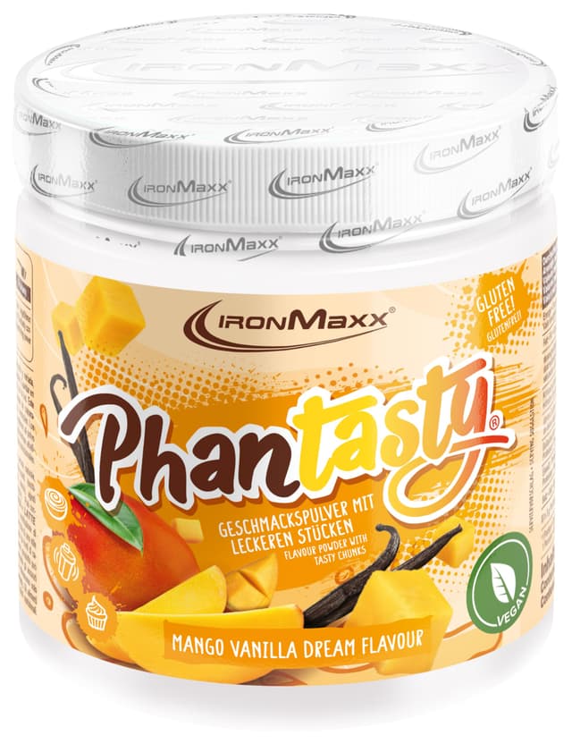 IronMaxx Phantasty - Mango Vanilla Dream 250g Dose | Veganes Geschmackspulver mit Echten Frucht- oder Nussstückchen