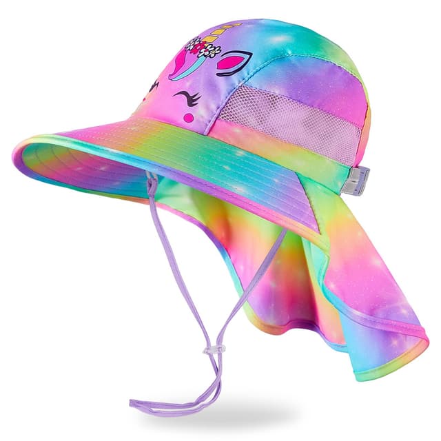 MHJY Sonnenhut Kinder Einhorn Anglerhut mit UV Schutz 50 🌈