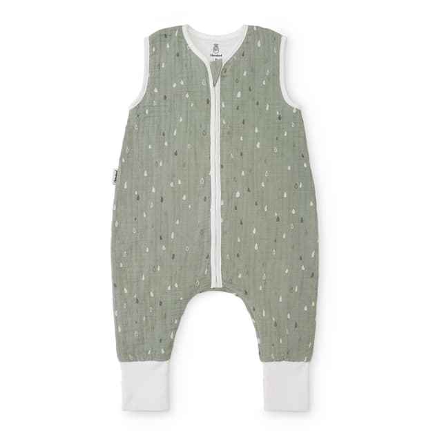 Ehrenkind® Baby Sommerschlafsack mit Füßen 1.0 TOG aus Bio-Baumwolle 🌞 | Sommer Schlafsack 1 Tog 90 Jade Tropfen
