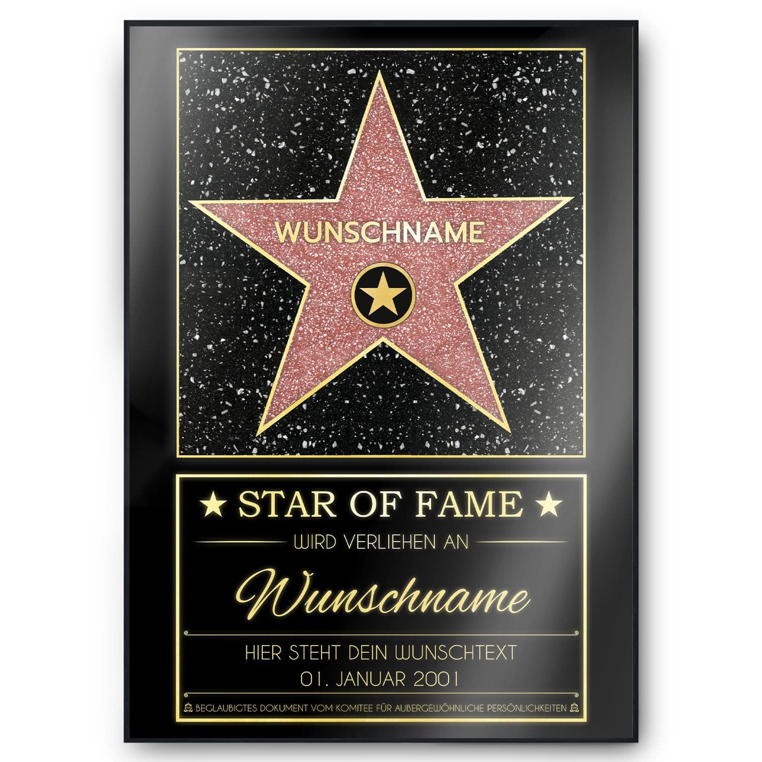 🌟 Personalisierte Hollywood Stern Urkunde - Einzigartiges Geschenk 🎁