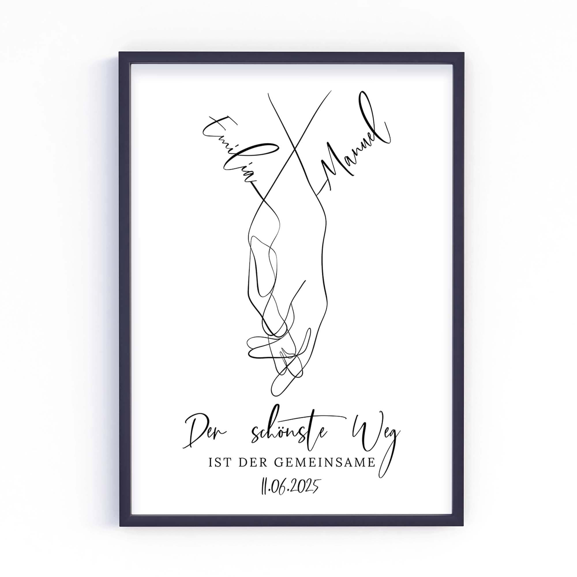 Geschenk zur Hochzeit | Hochzeitsgeschenk Hochzeitstag Jahrestag Valentinstag Jubiläum Brautpaar | personalisiert | Der schönste Weg Poster