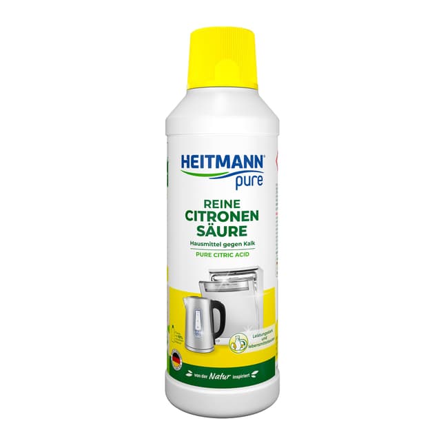 🍋🛁 HEITMANN pure Reine Citronensäure | Flüssiger Bio-Entkalker für Küche & Bad