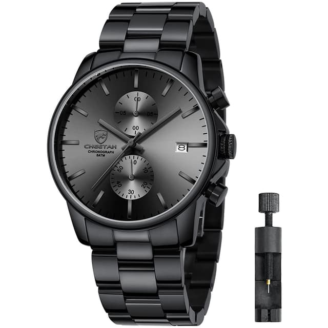 Herrenuhren mit lässiger wasserdichter Chronographen Quarzuhr 🕒