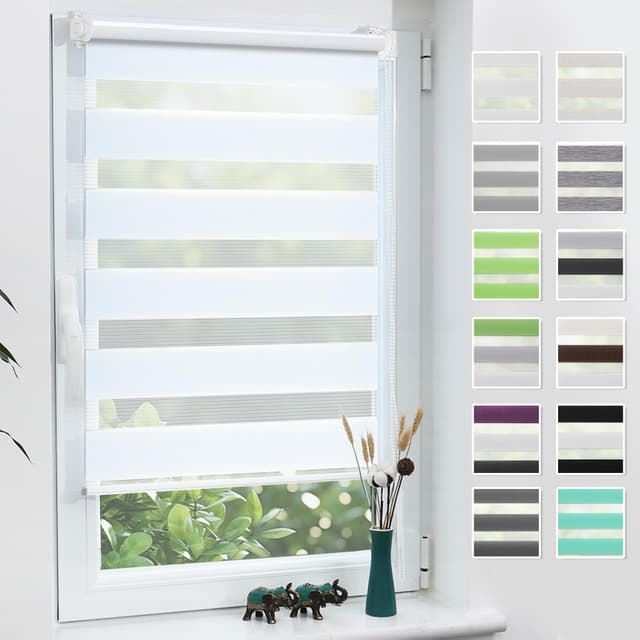🌟 Super Deal! Grandekor Doppelrollo Klemmfix ohne Bohren Weiß 40x120cm 🌟
