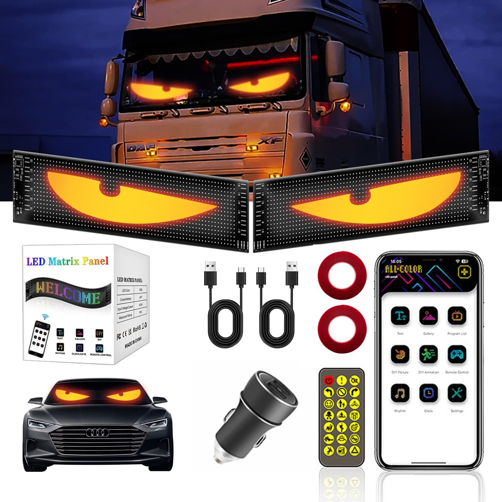2er Devil Eyes Light Für Autos LED Augen für Lkw Auto 🚗💡