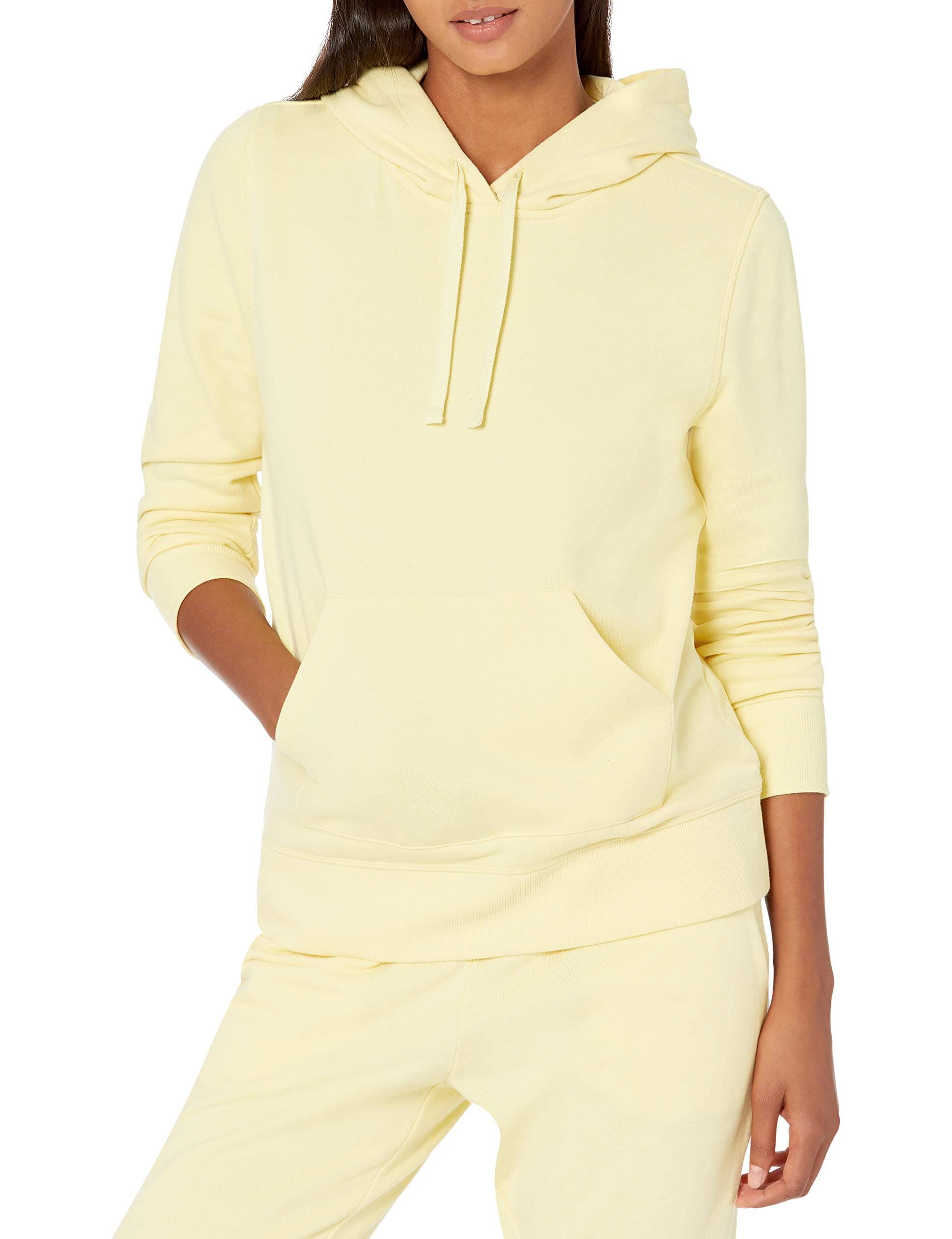 🌟Amazon Essentials Damen Fleece-Kapuzenpullover in normaler Passform (in Übergröße erhältlich) S Hellgelb🌟