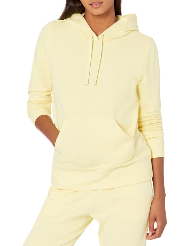 🌟Amazon Essentials Damen Fleece-Kapuzenpullover in normaler Passform (in Übergröße erhältlich) S Hellgelb🌟