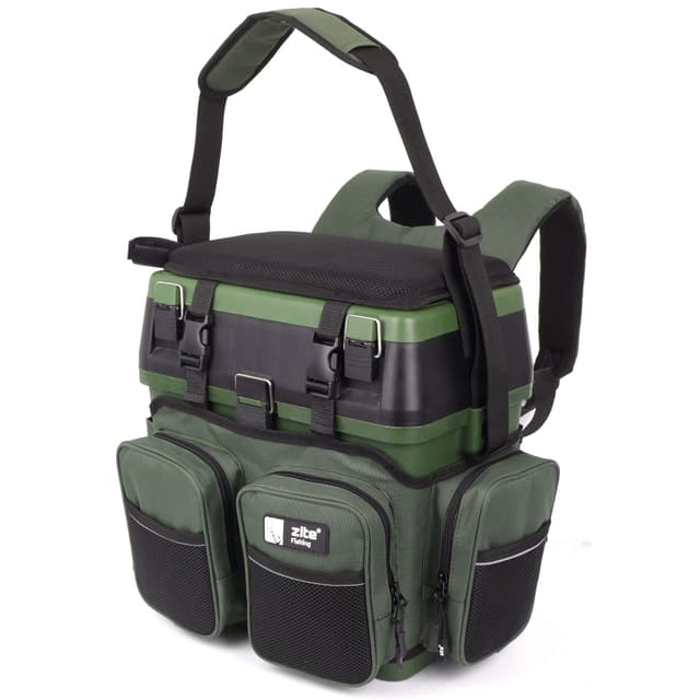 Zite Fishing [Multi Angelkoffer-Rucksack & Sitz-Kiepe in 1] Angeltasche inklusive 4x Tackle-Angelbox 🎣