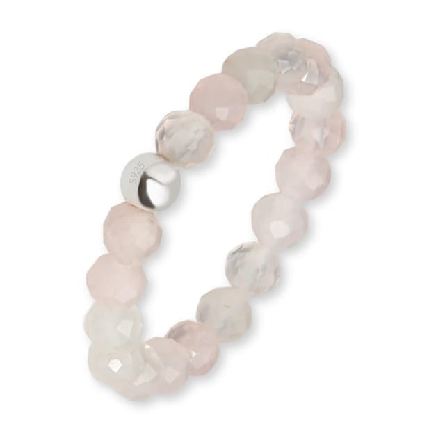 🌸 GD GOOD.designs Anti Stress Ring aus Naturstein Perlen für Damen - Elastische Anxiety Rings - Fidget Ringe