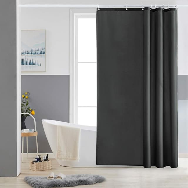 Furlinic Duschvorhang Textil Anti-schimmel Wasserdicht Dunkelgrau 120x200cm 🚿🛁