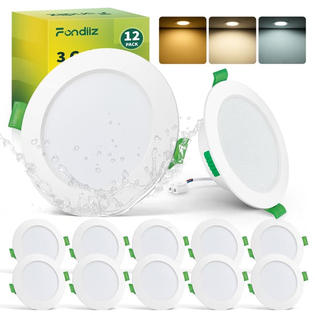 Fondiiz LED Einbaustrahler 230V 68mm, 12er Set 🌟 LED Spots in Warmweiß, Neutralweiß, Kaltweiß