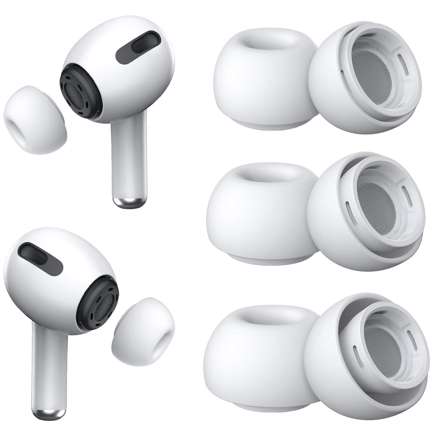 YUWAKAYI Airpods Pro Ersatz-Ohrstöpsel - 3 Paar Silikon-Ohrstöpsel mit Geräuschreduzierung